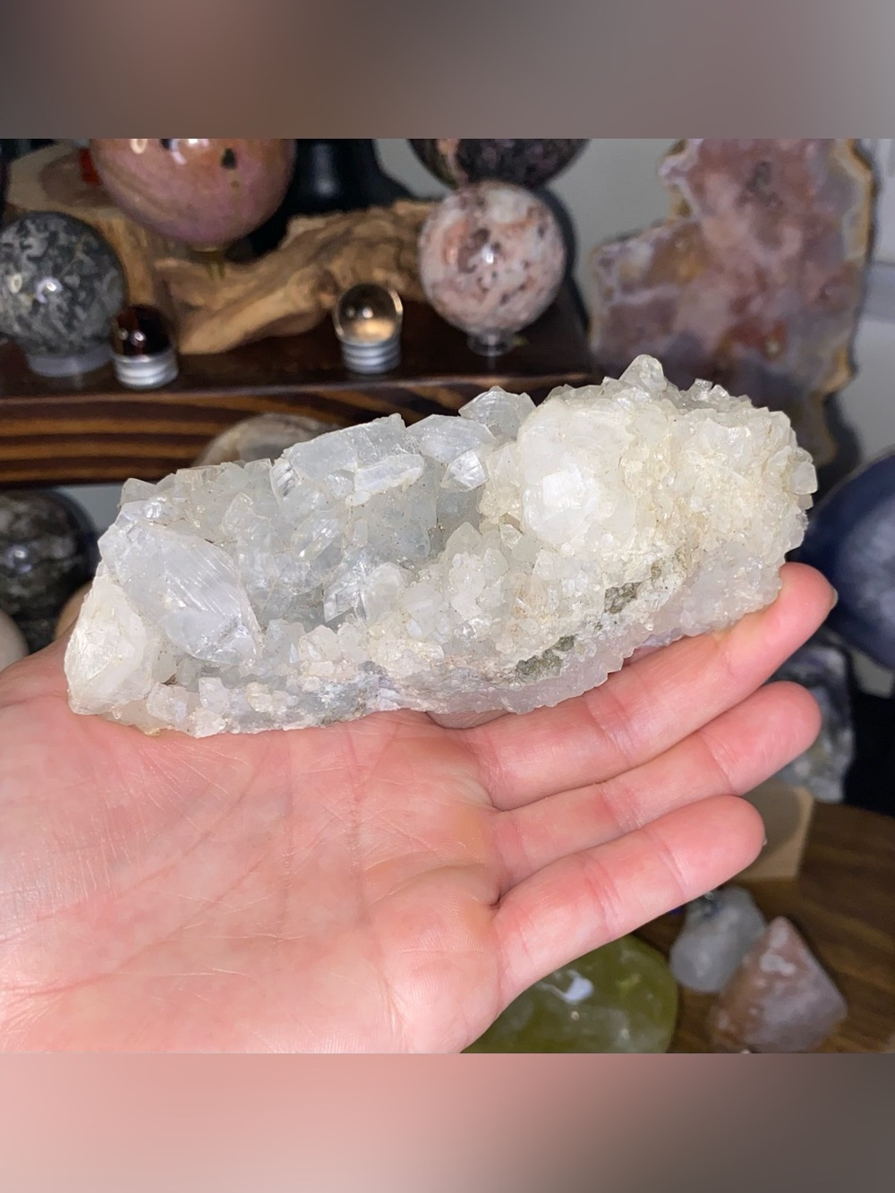 Large Apophyllite Cluster | Double Terminated Sparkling Specimen | 371g
